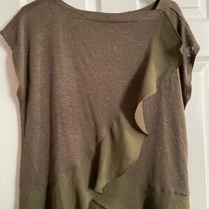 Banana Republic Olive and Brown Tunic Top